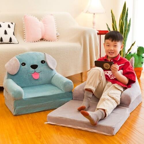 Cartoon Armchair Cover Cute Cartoon Washable Children Fold Sofa Chairs Seat Cover Upholstered Living Room Furniture