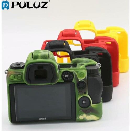 PULUZ Cover Case For Nikon Z6 / Z7 Soft Silicone Rubber Camera Protective Body Cover Case Skin Camouflage Yellow Camera Bag