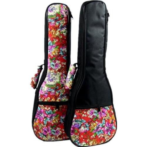 Special 21 soprano 23 24 concert 26 inch tenor ukulele bag uke backpack case soft gig padded pattern red flower creative gifts