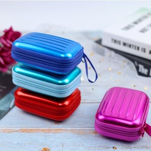 Colorful Case Headphone Protective Storage Box PU Bag Charging Case Earphone Package window display Bag Portable Cable Organizer