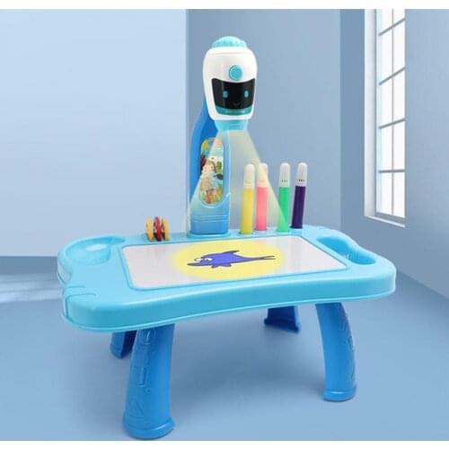 Children Led Projector Art Drawing Table Toys Kids Painting Board Desk Arts Crafts Educational Learning Paint Tools For Kids