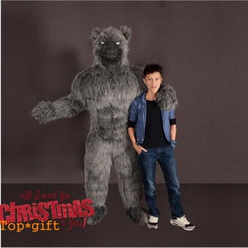 Long Fur Inflatable Werewolf Mascot Costume Suit Cosplay Party Game Fancy Dress Outfits Clothing Advertising Carnival Halloween