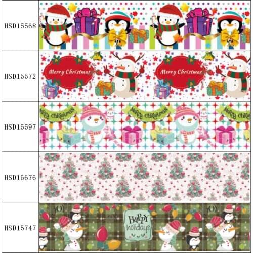 HuangTao 22MM 25MM 38MM 50MM 75mm Printed Pattern on Grosgrain Ribbon for diy ribbon