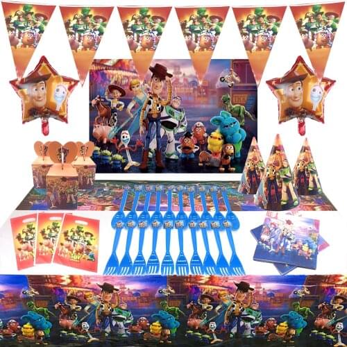 Toy Story Birthday Party Decorations Baby Shower Boy Party Supplies Disposable Party Tableware Birthdays Balloons 1-9 Years