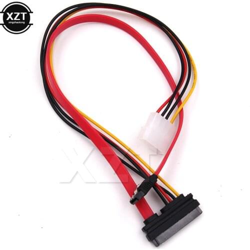 High Quality 10pcs/lot 15+7 Pin Power Data to 4 Pin IDE Power SATA Data Hard Cable