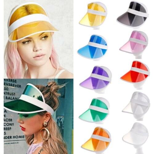 2019 Summer PVC Transparent Sun Hats Visor Party Casual Sport Golf Tennis Hat Adult Men Women Sunscreen Cap Sun Hat