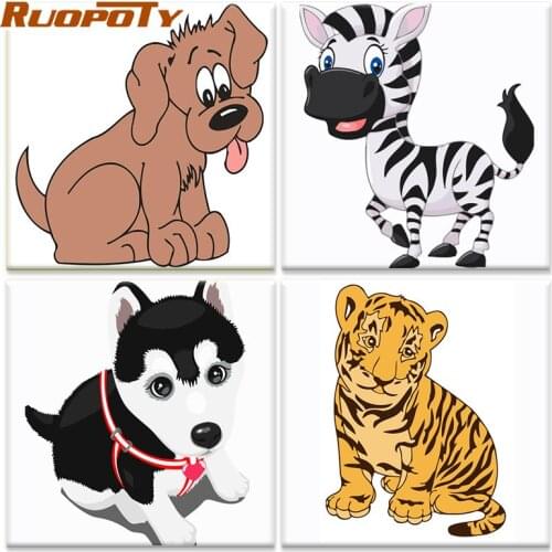 RUOPOTY Paints By Numbers For Unicorn Dragon Cartoon Diy Oil Paints Kits Framed 40x50cmc Living Room Wall Artcraft Home Decor