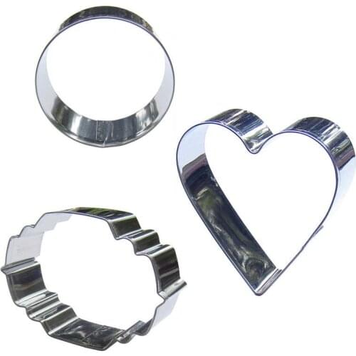 6 cm Circle, Lantern puzzle, Heart shaped 3 piece biscuit cutting molds, baking tools, cake decorating soft candy tools