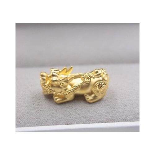 New Pure 24K Yellow Gold Pendant 3D Lovely Wealth Pixiu Pendant 23mm H
