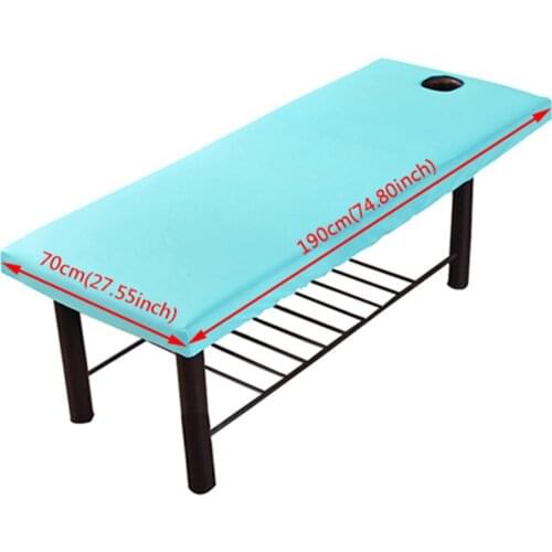 Massage All-round Wrap Fitted Sheet Solid Polyester Elastic Cover Bed Sheet Forepart Hole Bedding Article Salon Couch
