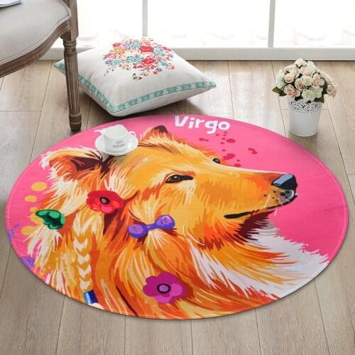 Cute Animal Cartoon Round Carpets For Living Room Big Area Crawl Rugs Child Baby Bedroom Bathroom Carpet Game Mats Non-slip Kids