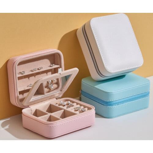 Mini Jewelry Box Velvet Jewellery Organizer Earring Rings Necklaces Bracelets Display Case Jewelry Holder Case Women Girls Gift