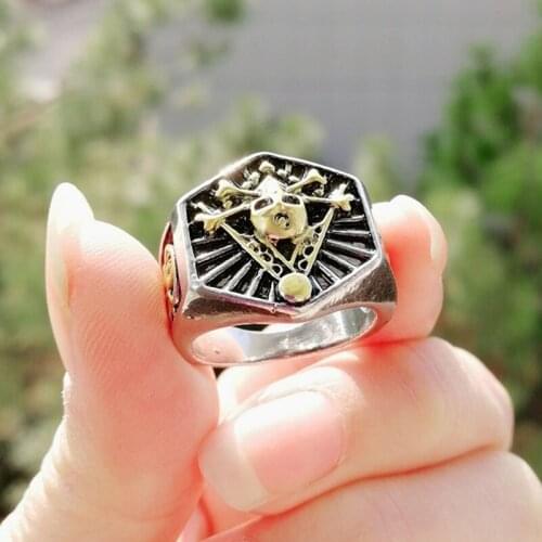 Huitan New Neo-Gothic Style Antique Skull Unisex Finger Ring Punk Men Rings Vintage Party Accessories Jewelry Gift