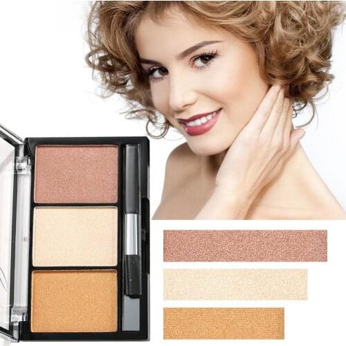 Music Rose Three Color Highlighter Pearl Powder Natural 3D Brightening and Repairing Powder