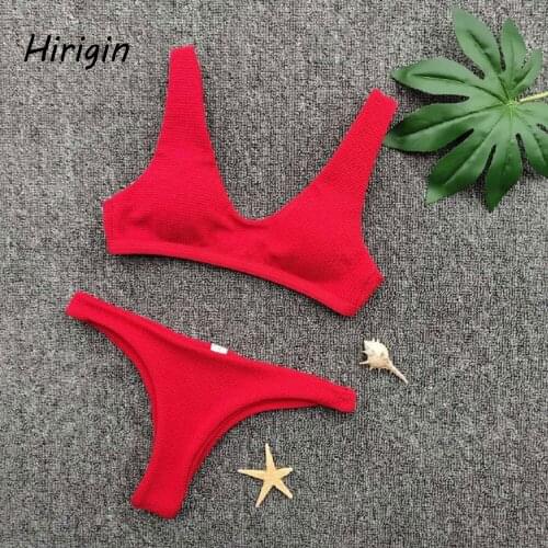 2020 New Sexy girls Bikini Push-up Pleated triangle Swimwear Women Push-up Bra Bikini Set Swimsuit Beach Bathing Swimwear