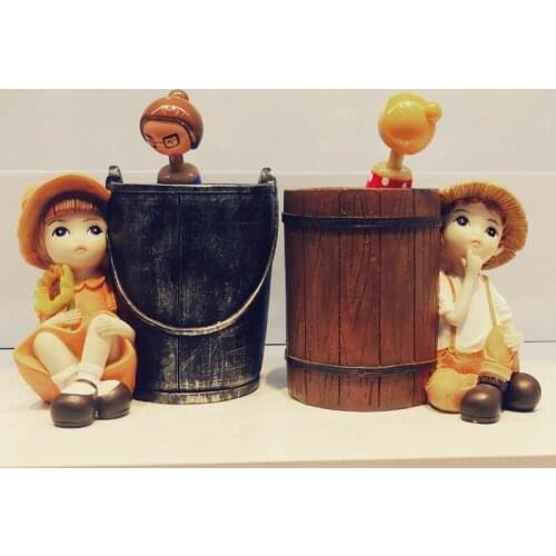 Newly Cartoon Resin Decoration Living Room Garden Doll Resin Doll Couple Decoration Car Interior Decoration Furniture