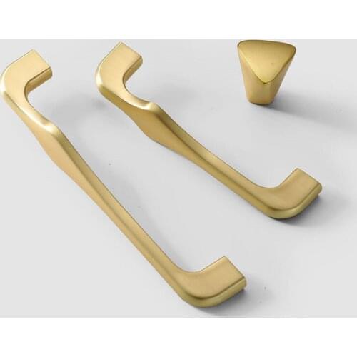 New Light Luxury Cabinet Door Zinc Alloy Handle Golden Wardrobe Cupboard Shoe Cabinet Door Handles Solid Drawer Knob Pulls Diy