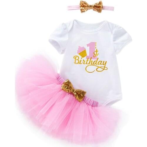 Baby Girl Clothes Party tutu Girls Dress Newborn Baby Girls 1st Birthday Outfits Toddler Girls Boutique Clothing 3 6 9 12 24M