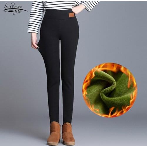 Autumn Winter Casual Slim Thickened Leggings Plush Keep Warm High Waist Elastic Leggings Versatile Magic Pants Pantalon 12246