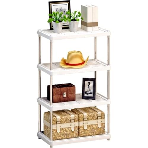 Plastic Storage Rack 2/3/4 Layer Shelf Kitchen / Bathroom / Living Room Shelf Floor-standing Rack Kitchen Organizer