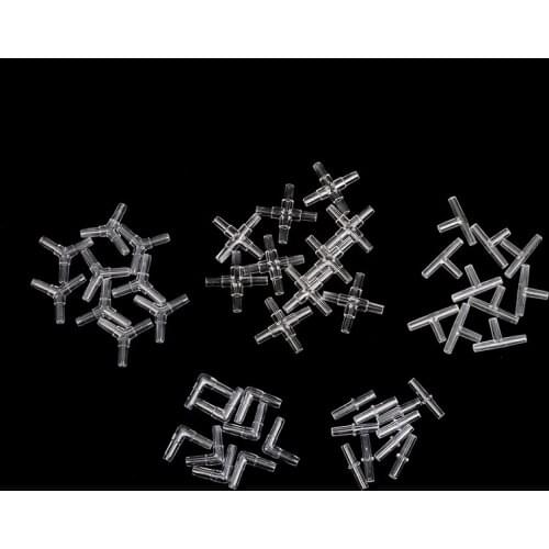 Useful 10 Pcs Airline Air Tubing Clear Elbow Tube Connector Valve Aquarium Pumps Accessories