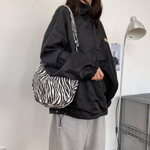 Popular Simple Female Daily Bag Casual Shoulder Handbag Retro Women Animal Pattern Crossbody Bag Dumpling Purses