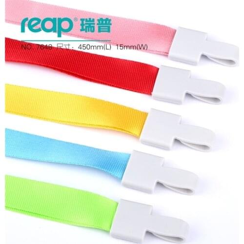 Reap 7648 12pcs/lot 15mm Polyester Lanyards Badge Holder Reel Chain Lanyard Neck Strap for Key and Id Cards Customize