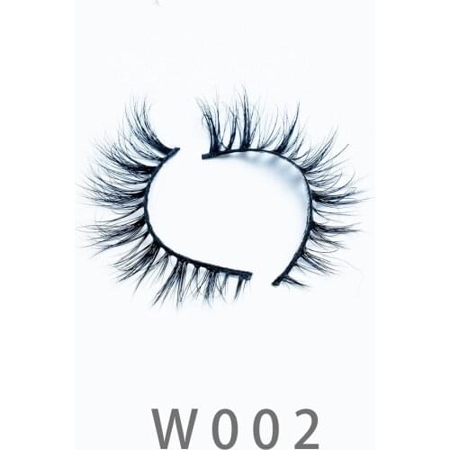 10mm W02 Makeup Eyelashes 3D Mink Strip Eye Lashes Fluffy Soft Wispy Volume Natural Long Cross False Reusable Eyelashes Tools
