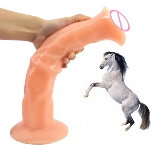 Sex horse Dildo huge Soft Realistic Penis female Masturbation Stimulate Vaginal anal dildo with Suction cup Sex Toys for Woman