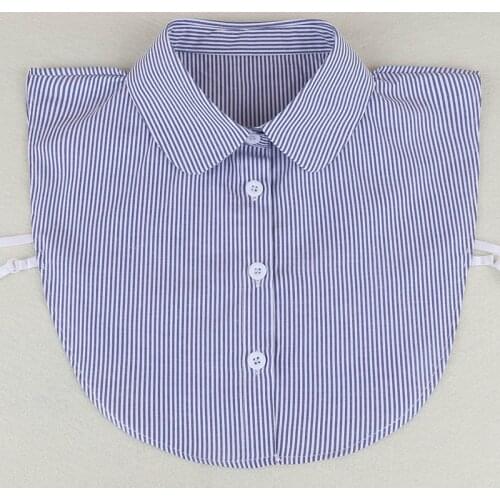 Fake Collar Women Strips Dechable Spring Chiffon Removable Camisas Cotton Peto Mujer Chemisier Faux Cols False Collars China