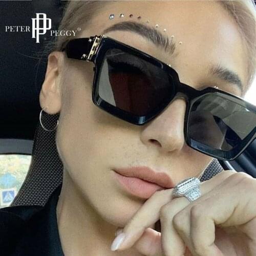 Vintage Square Sunglasses Luxury Brand Designer Sun Glasses For Women Big Frame Glasses For Female Punk Shades Men Oculos De Sol
