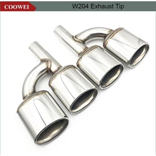 Car styling for W204 C63 style exhaust tip + stailess steel end pipe tailtip for benz W204 2004 - 2007