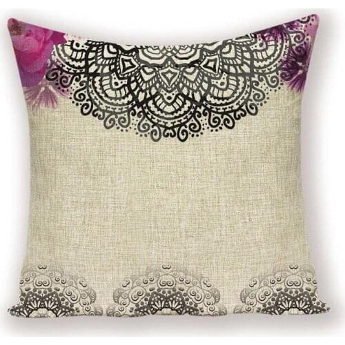 Retro Mandala Pillow Case Vintage Boho Decorative Cushion Cover Flower Floral Throw Pillows Cases Home Sofa Cushions Covers