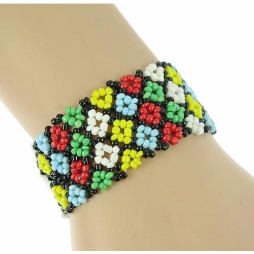 Handmade Bead Bracelet Hippy Friendship Popular Roll Crochet Woven Seed Beads rhombus Bracelets For Women Men 2018 Gift