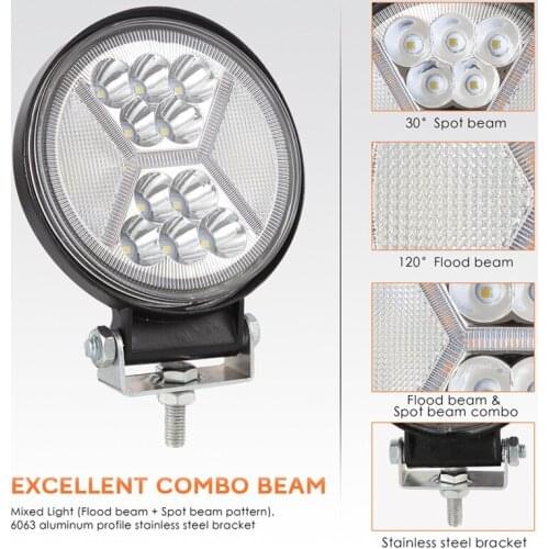 1Pc 117W Car Fog Light 6000K LED Round Spot Beam Driving Lamp Head Light Accessories Waterproof For Trailer Truck RV Camper SUV