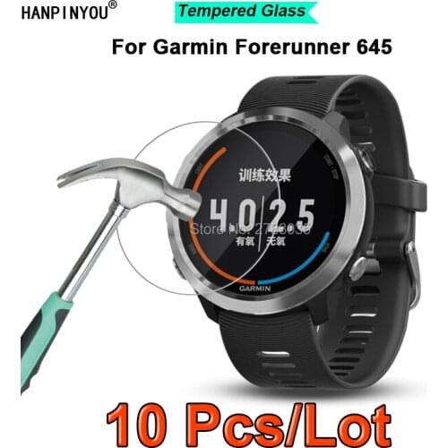 10 Pcs For Garmin Forerunner 645 SmartWatch 9H Hardness 2.5D Ultra-thin Toughened Tempered Glass Film Screen Protector Guard