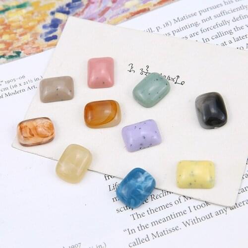 10pcs New Design Hot-sales Cream particles Smudge Resinpatch Earrings for Women Hair Accessories Resin Trendy Geometric