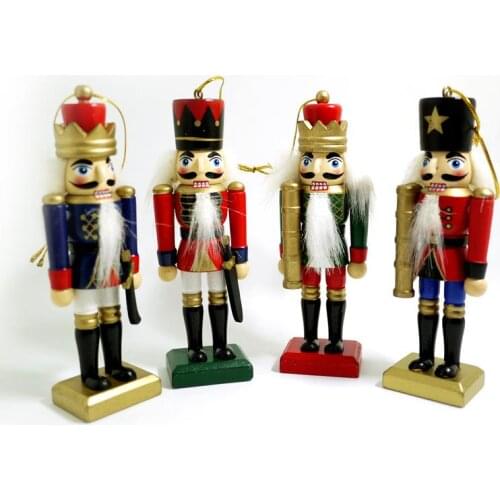 13CM Free shipping puppets doll toy Nutcracker boxed walnut soldiers painted wooden children Christmas gift 4 pcs/lot HT024