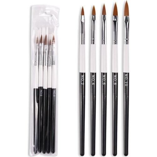 5Pcs Professional Crystal Carved Flower Painting Drawing Brush Pen Gradient French Nail Art Phototherapy Pens Tools Manicure Set