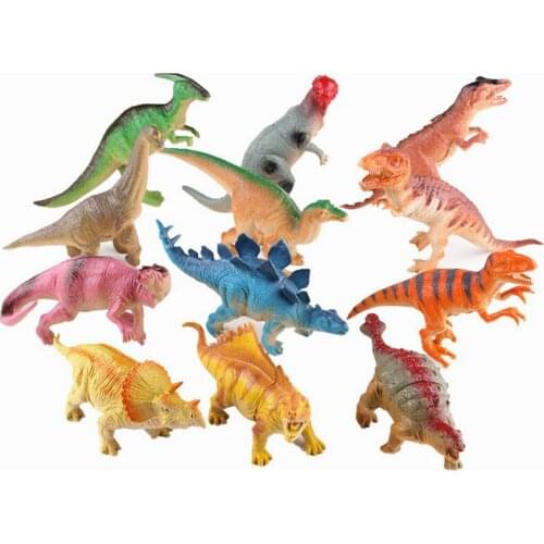 6PCS set 15-18cm Jurassic dinosaur toys Rex Action figures Dinosaur models brinquedos Rubber Simulation Baby rattle Boy kid toys