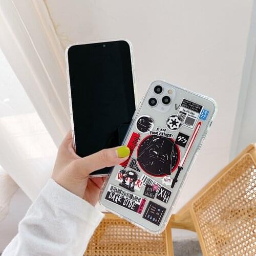 Art Label phone Case for iphone 11 12 pro xs Max 6 6S 7 8 plus X XR 12 Mini Fashion Cool Letter Retro Soft TPU Airbag Cover