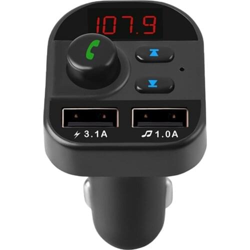 Car Bluetooth Adapter Voltage Display Dual USB Charger MP3 Player Cigarettes Lighter interface Automobiles Bluetooth Accessories