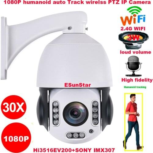 CamHi 30X Optical Zoom Wireless 1080P WiFi Camera 2MP People Auto Track SONY IMX 307 PTZ Speed Dome IP Camera MIC Speaker 128GB