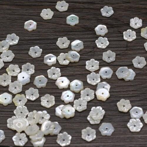 4pcs/bag New Models Natural Freshwater White Shell Petal-shaped Shell Pendant Beads DIY Necklace Bracelet Jewelry Accessories