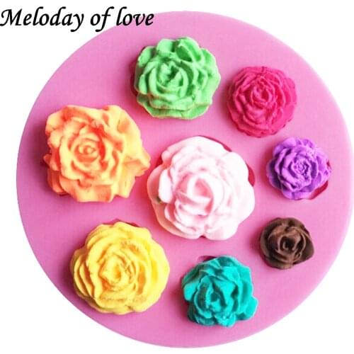Flowers roses chocolate DIY fondant wedding cake decorating tools silicone form Sugarcraft moulds accessories for kitchen T0049