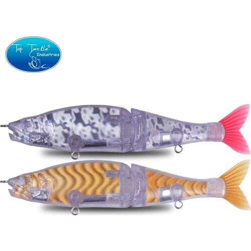 DIY unpainted swimbait fishing lure 220mm slow Sinking Saltwater Floating artificial Jointed Baits Freshwater Big Bass Fishing