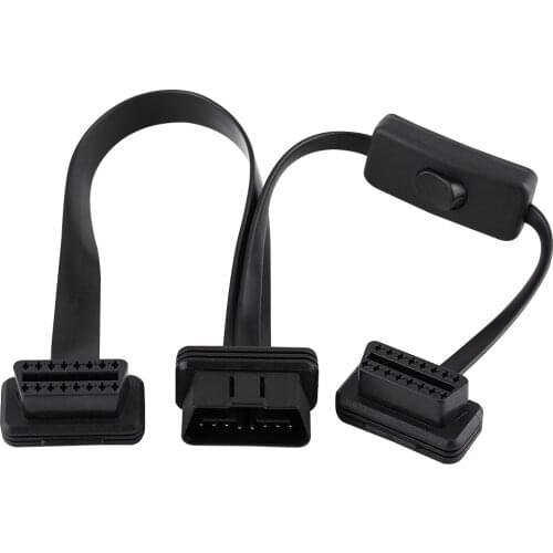 1PC OBD2 16 Pin Extension Cable OBD2 Cable Splitter Signal Splitter Compatible Diagnostic Tools Black