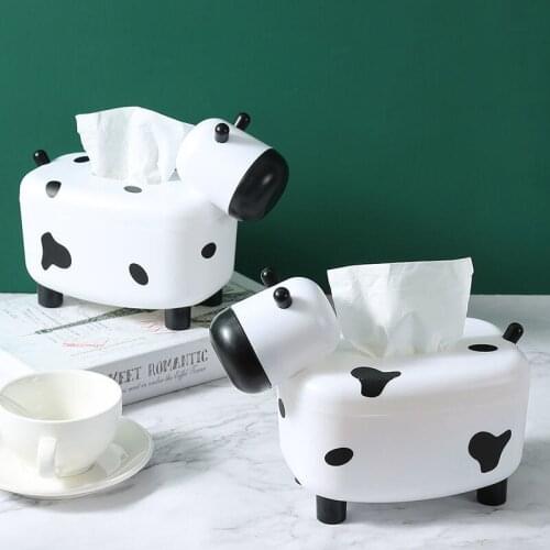 Creative Cow Tissue Box Multi-Function Calf Tissue Box with Toothpick Box
