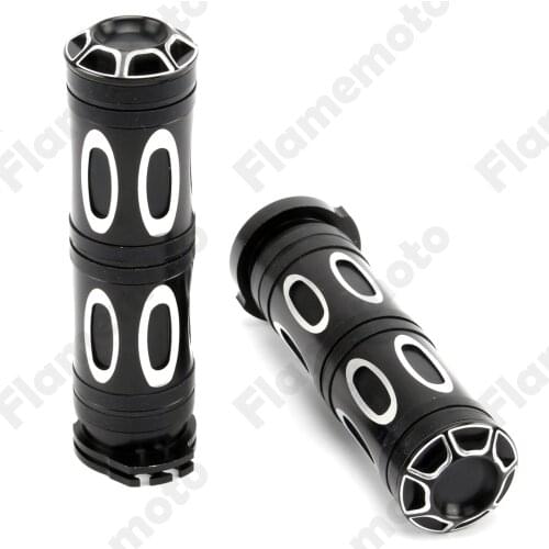 Black Cut Motorcycle 1‘’ 25MM Hand Grips Handlebar Grip For Harley Dyna Touring Softail Fatboy accessories