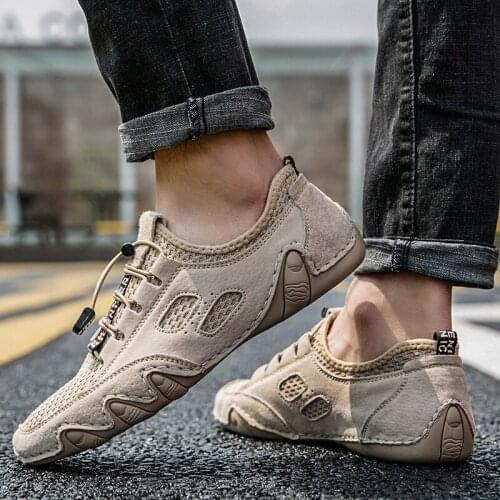 Men Flats Hot Sale Shoes 2021 Soft Leather Men Shoes Casual Split Leather Shoes Men Loafers Comfort Walking Shoes